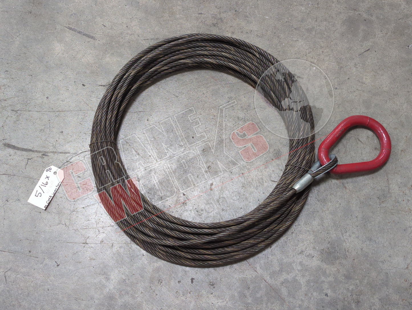 5/16"X90' W/EYE | New Winch Cable W/Eye