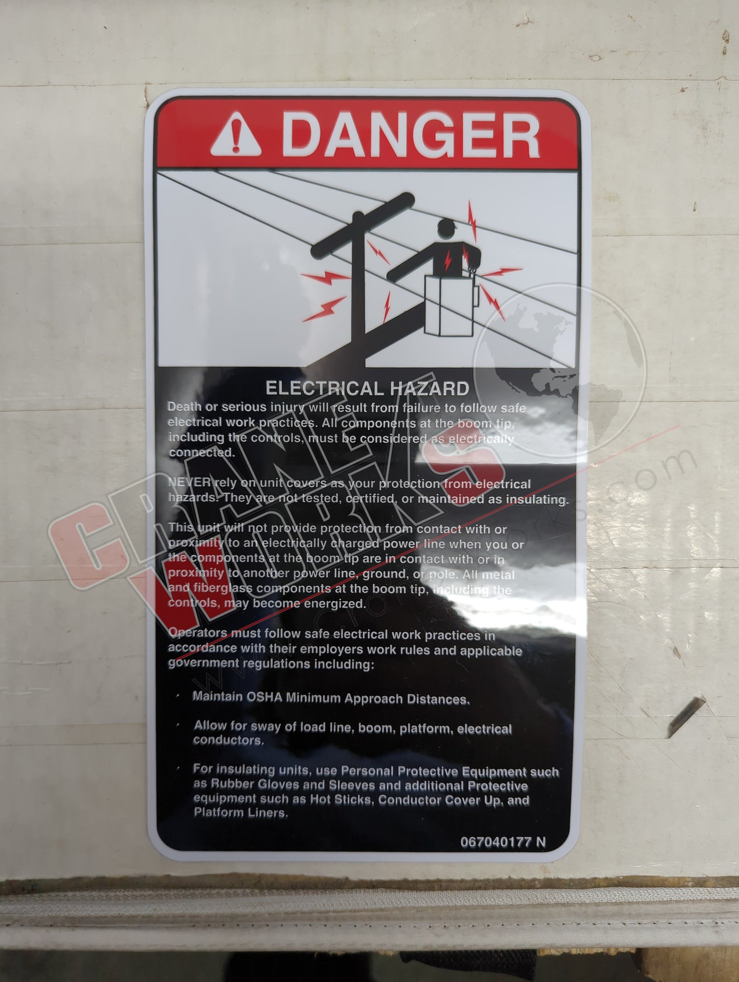 067040177 | New Placard Danger Elec Contact