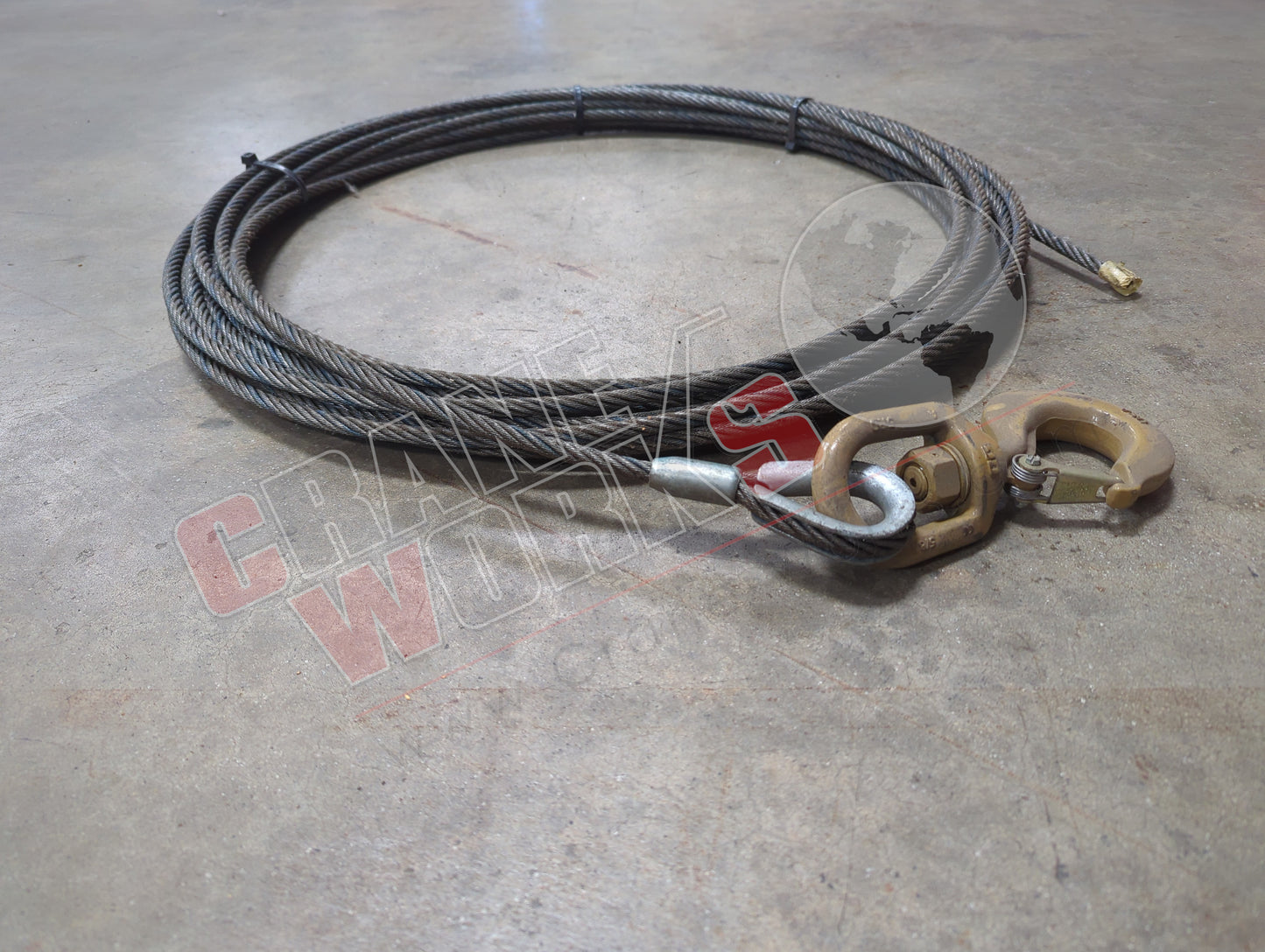 3/8"X85' W/HOOK | New Cable W/3 Ton Swivel Hook