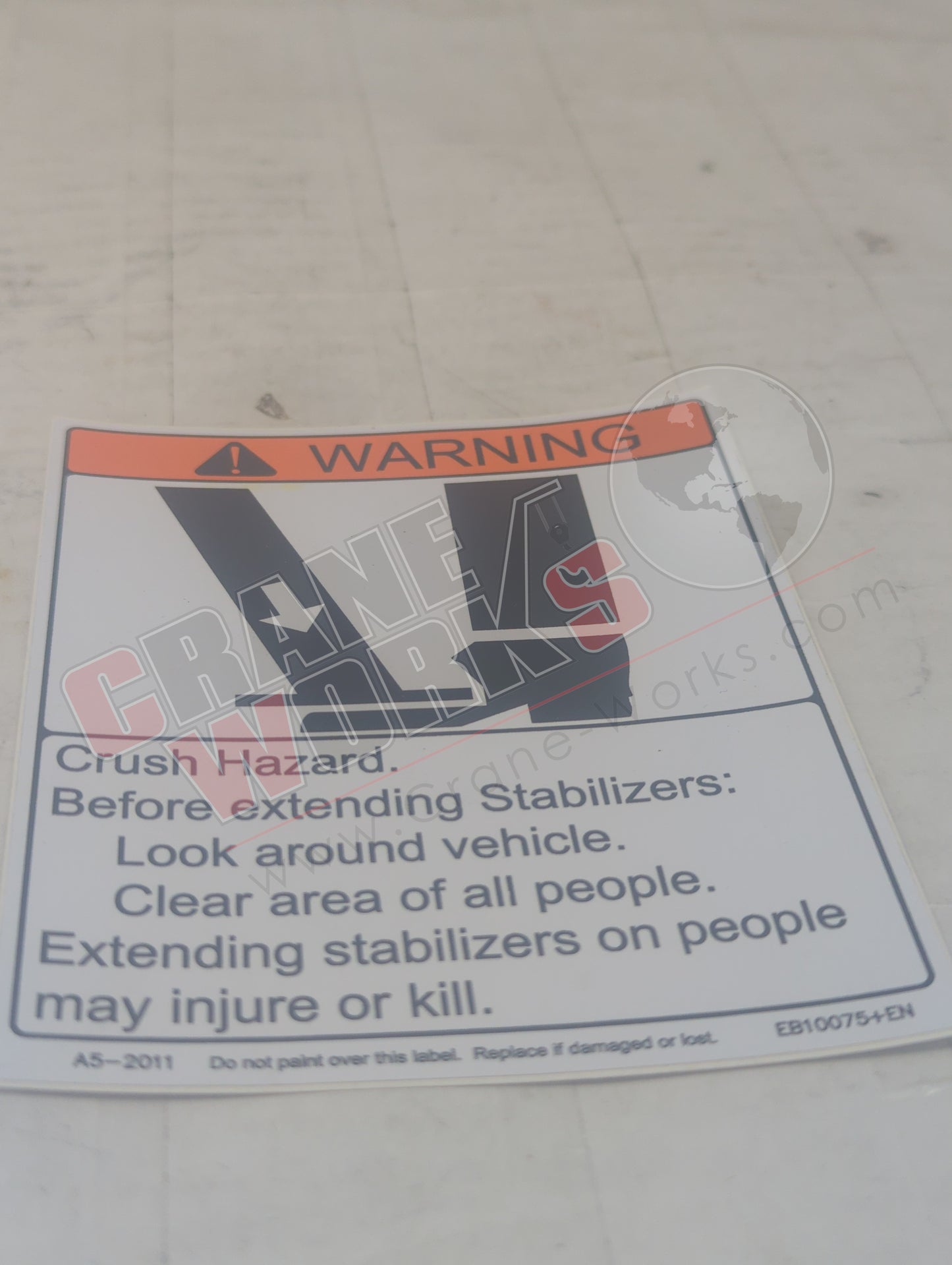EB10075+EN | New Warning Decal - Crush Hazard
