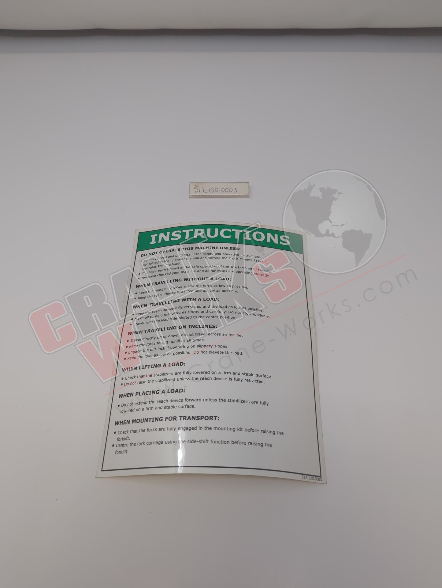 517.130.0003 | New Decal, Safe Operation