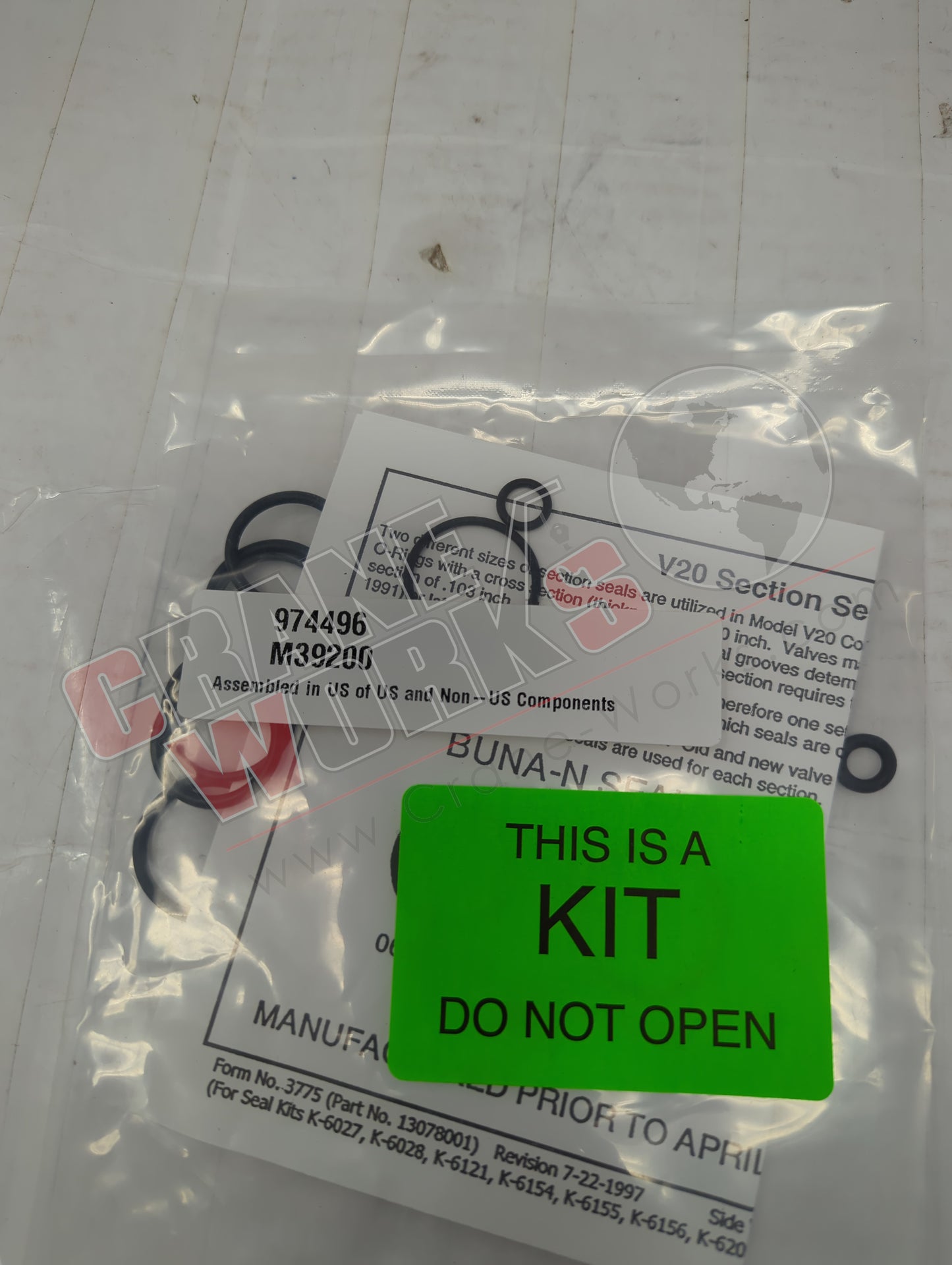 974496 | New Valve Seal Kit - Incls 4 O-Rings