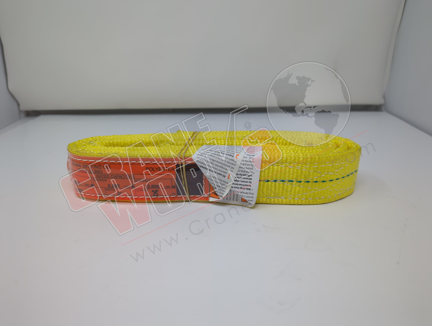 EE-2-92PX8' | New 2" X 8' Two Ply Polyester Sling With Flat Eyes