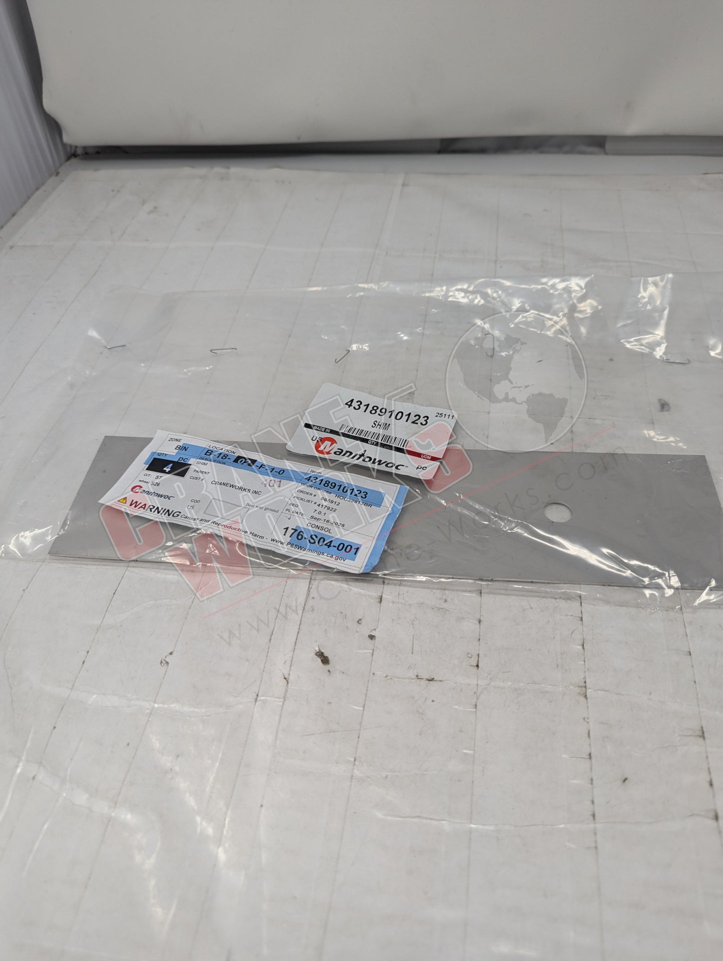 Picture of 4318910123, a  New Shim, angle 2.