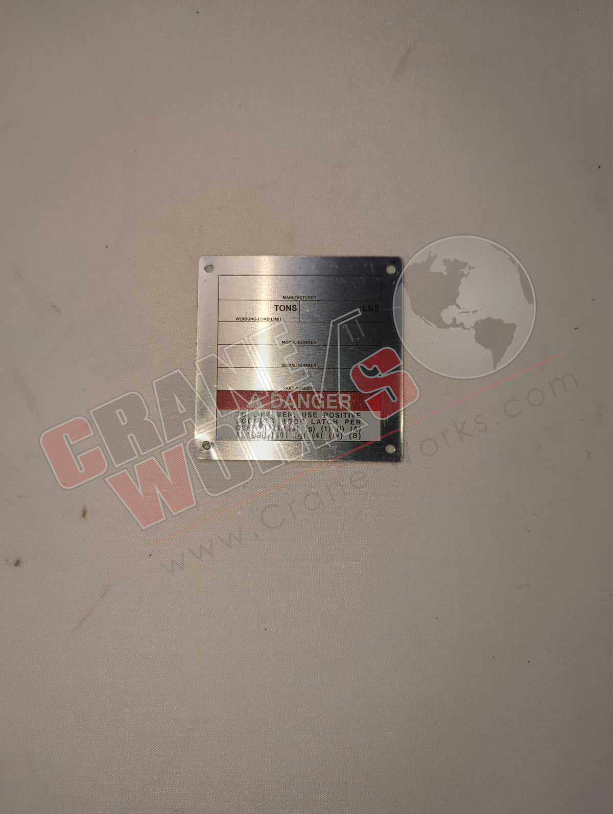 BLOCK TAG | New Load Block Type Plate – CraneWorks