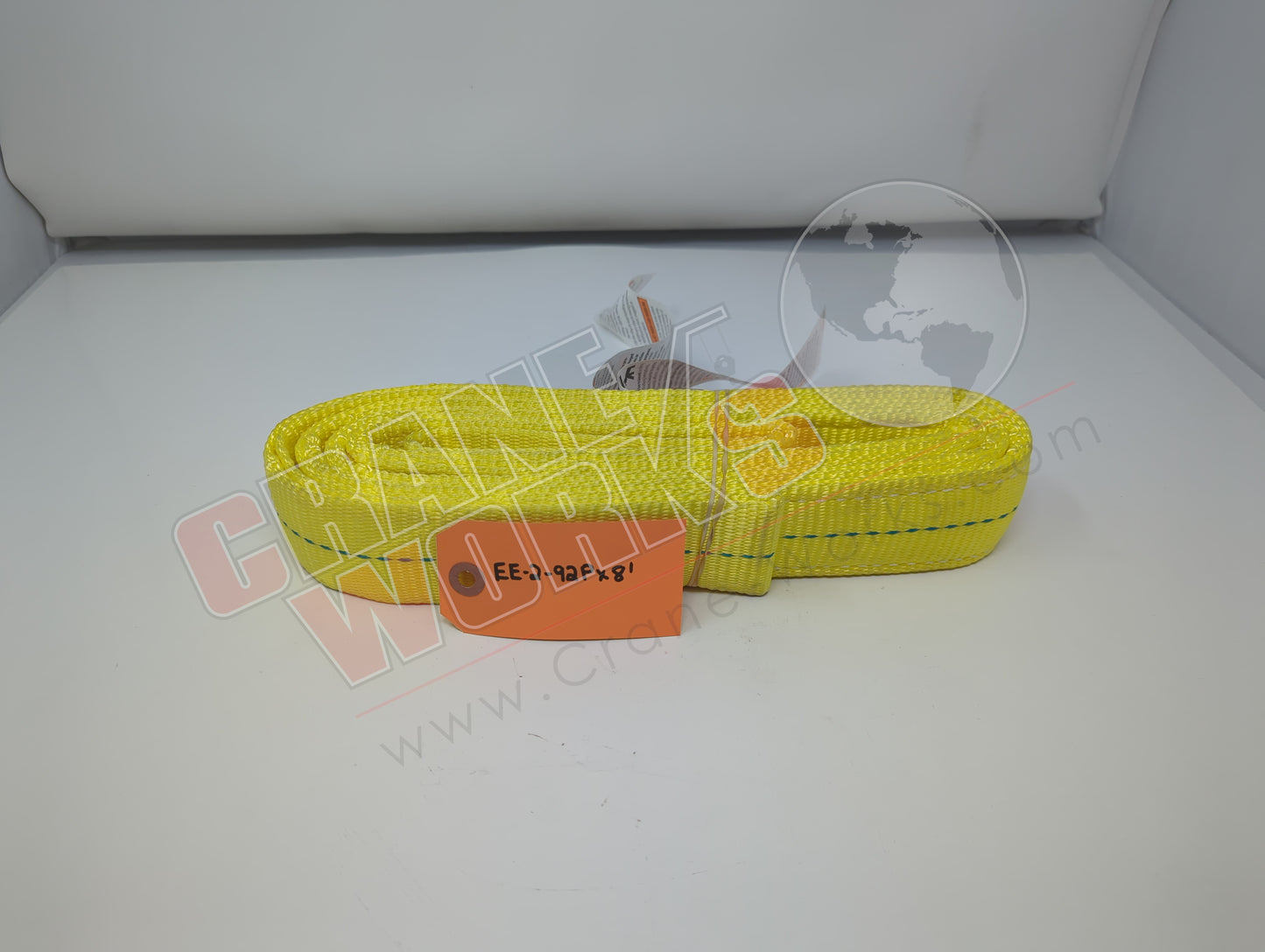 EE-2-92PX8' | New 2" X 8' Two Ply Polyester Sling With Flat Eyes