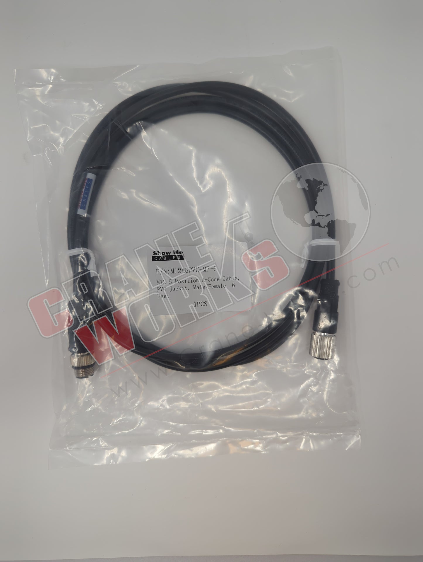 M12A5PVC-MF-6 | New M12 5 Position A-Code, Pvc Jacket, Male/Female, 6