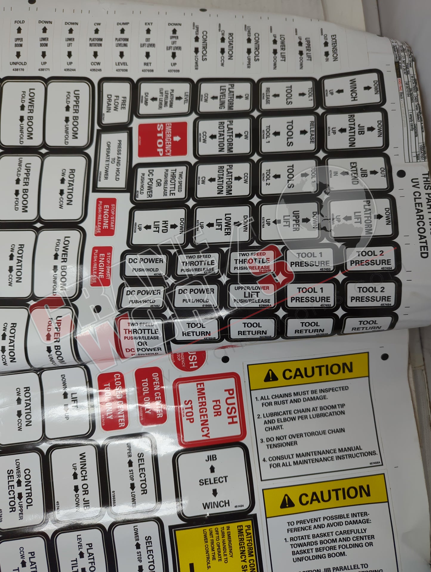 457460TU | New Decal Sheet Hr37-55 Xt Sc 5Tc