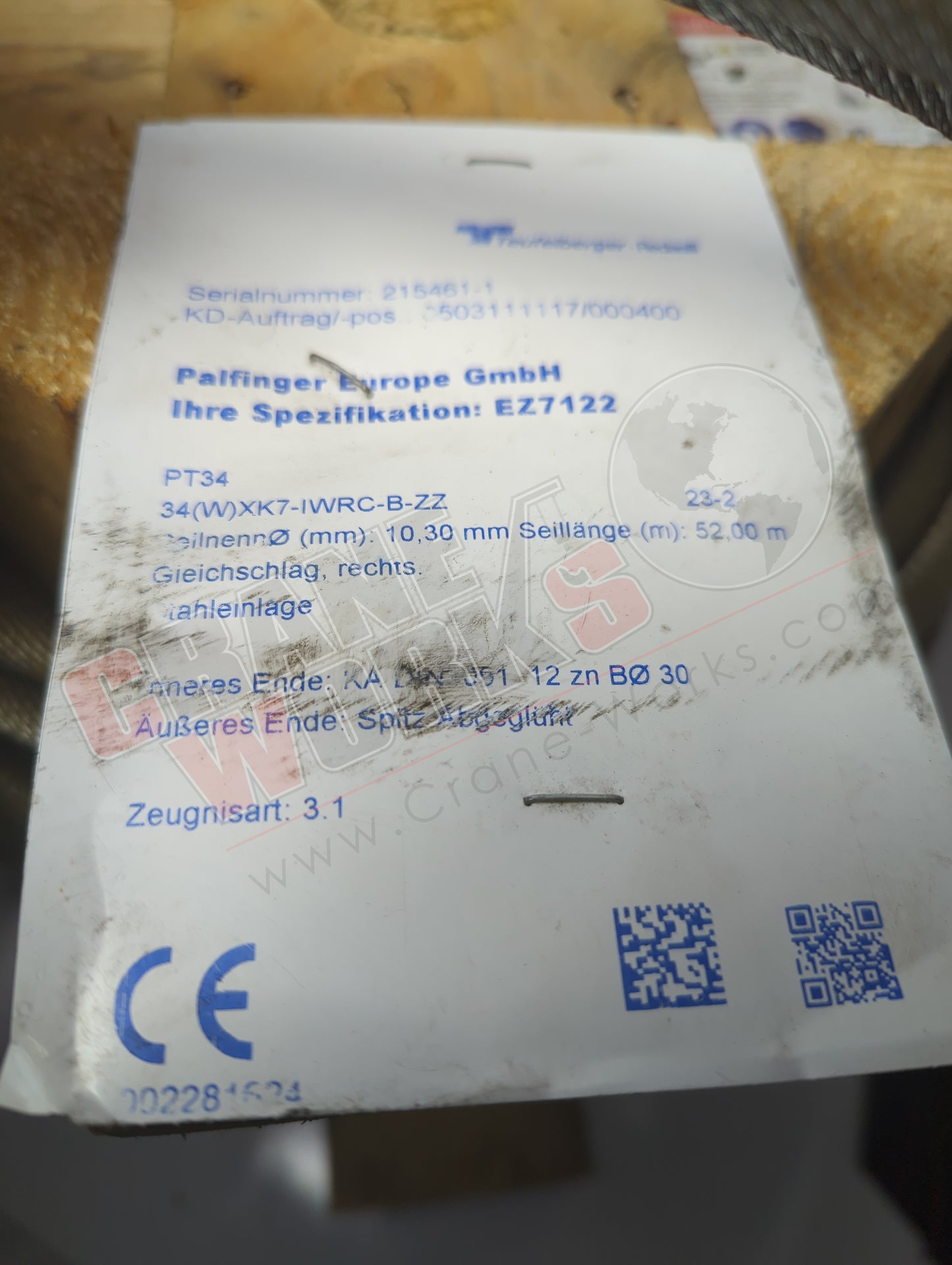 EZ7122 | New Winch Cable (10.3Mm X 52Meter)