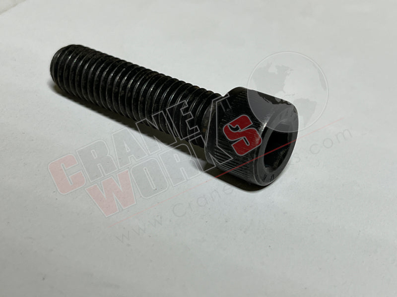 Picture of black, recessed hex driven, knurled head, threaded fastener.