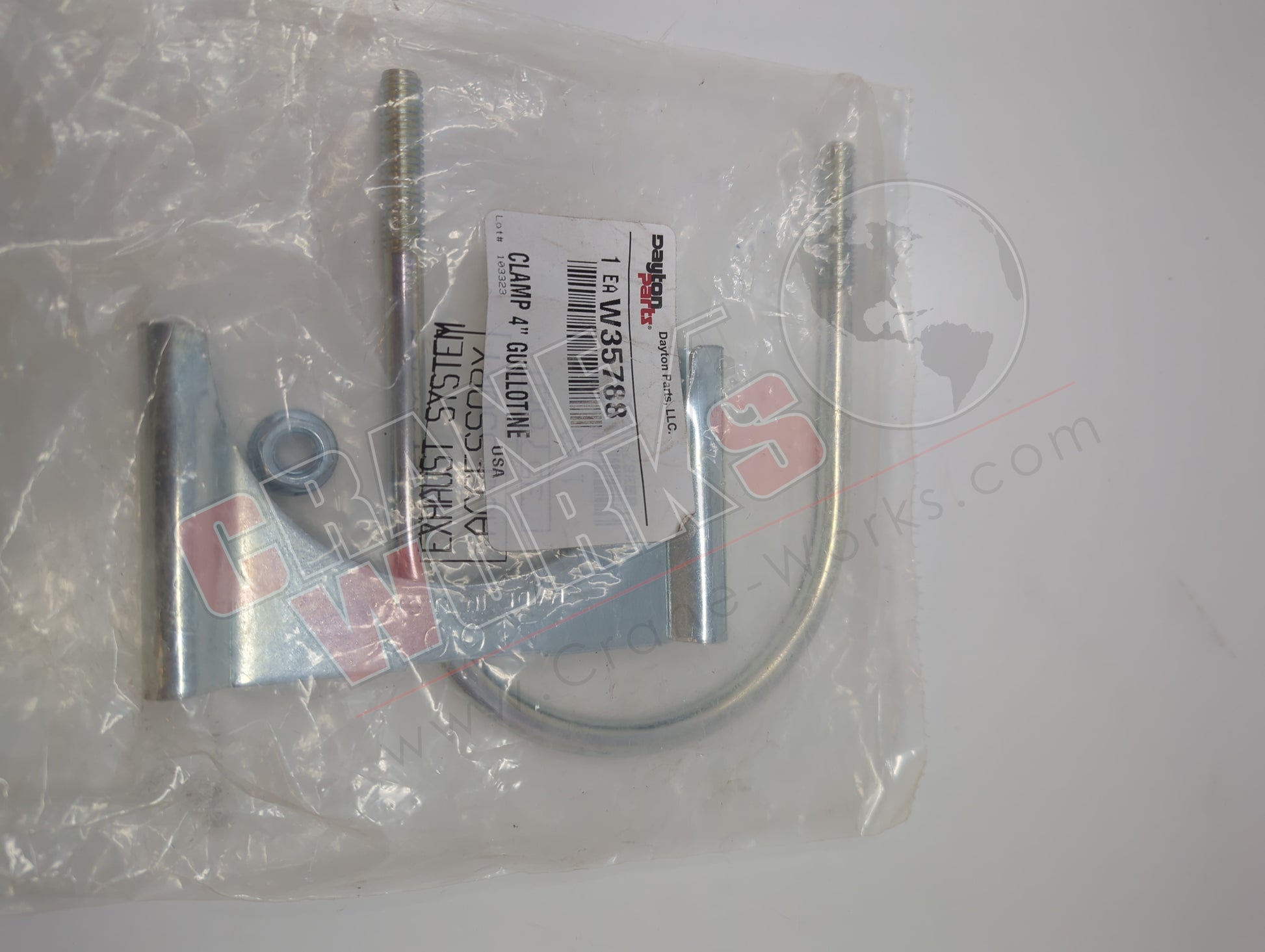 Picture of Exh35788, a  New 4 In U-Clamp, angle 2.