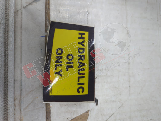 CCW-H1 | New Decal, Hyd Oil Only, Blk/Yell