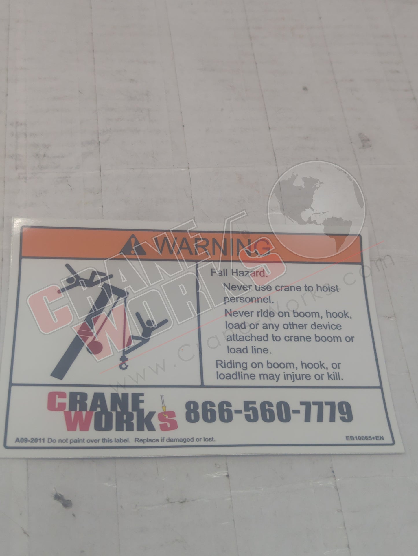 EB10065+EN | New Warning Decal - Fall Hazard