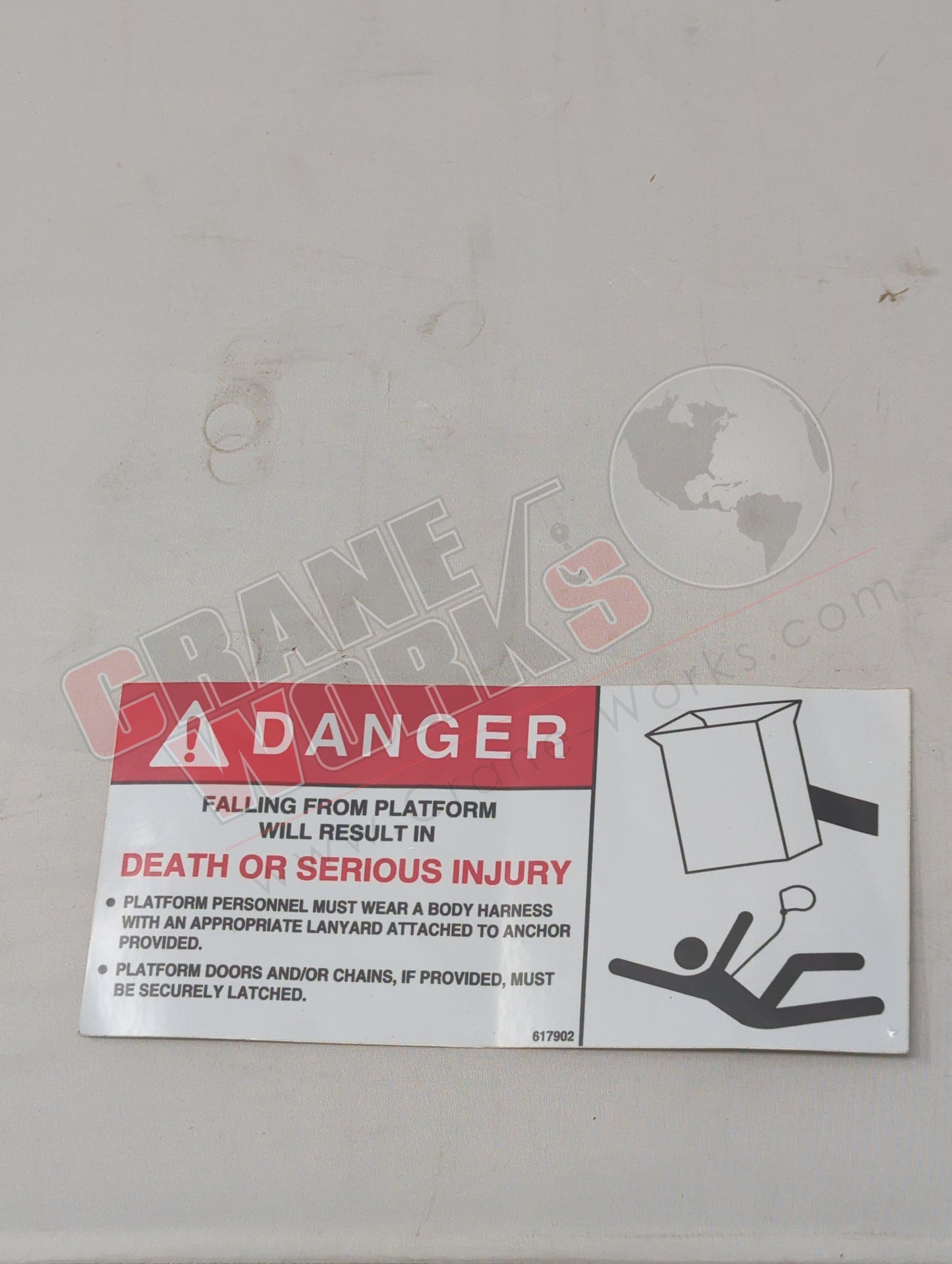 617902 | New Decal - Danger Falls Possible
