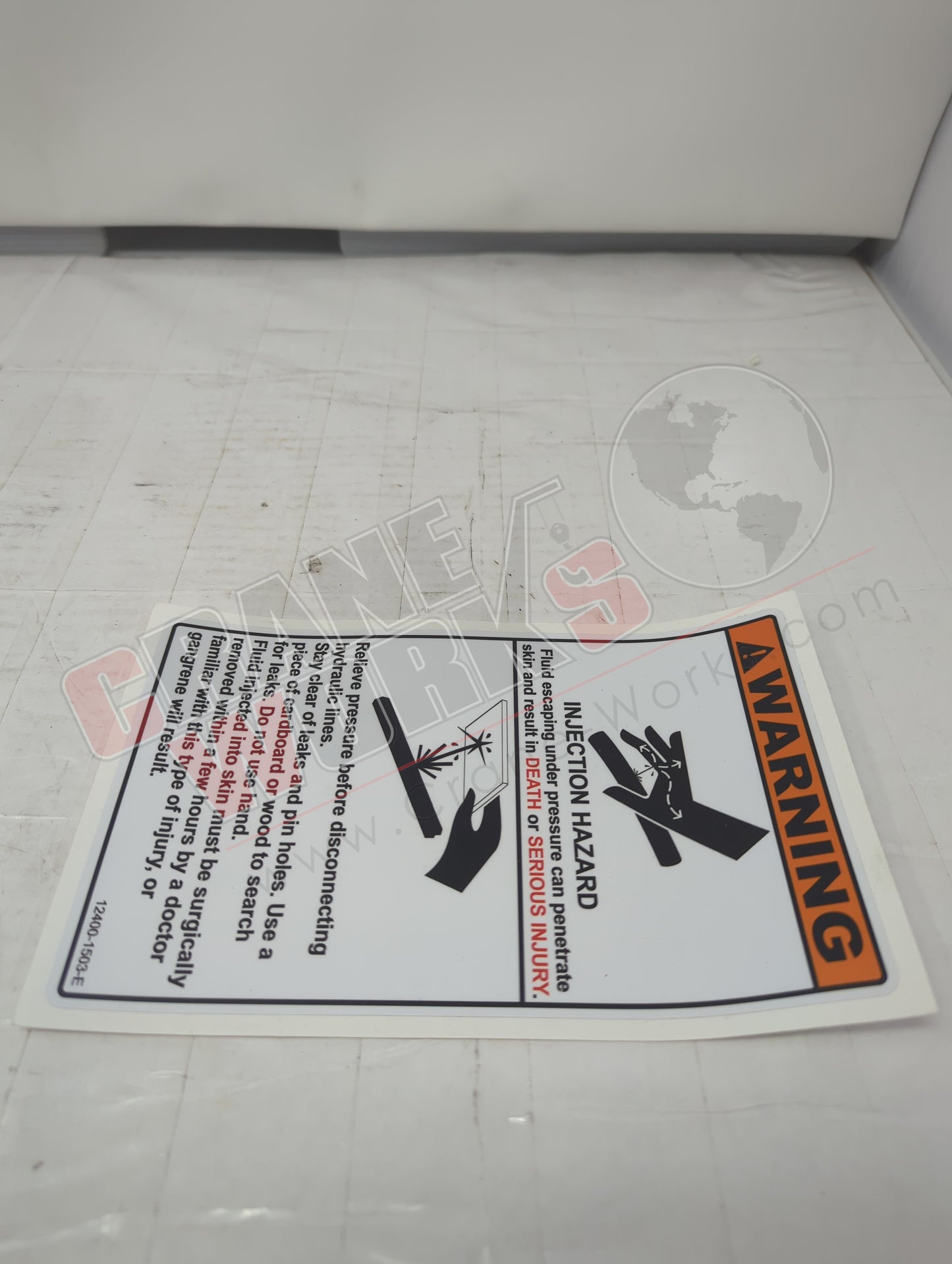 12400-1503 | New Decal, Skin Injection Hazard