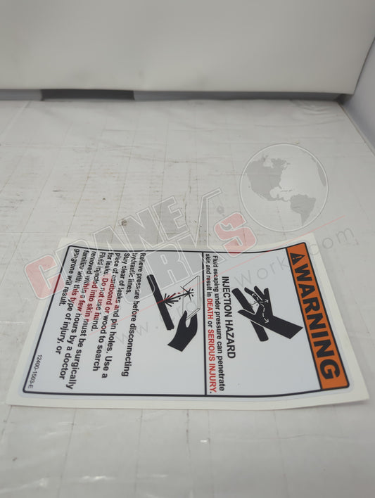 12400-1503 | New Decal, Skin Injection Hazard