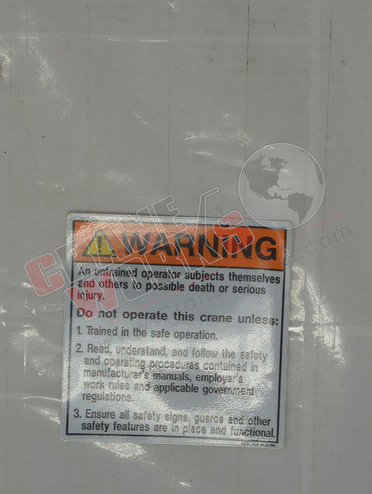 4000144.003 | New Decal, Warning Crane Operator Qualified