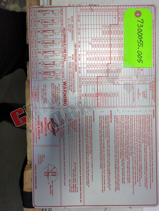 7300055.005 | New Load Chart