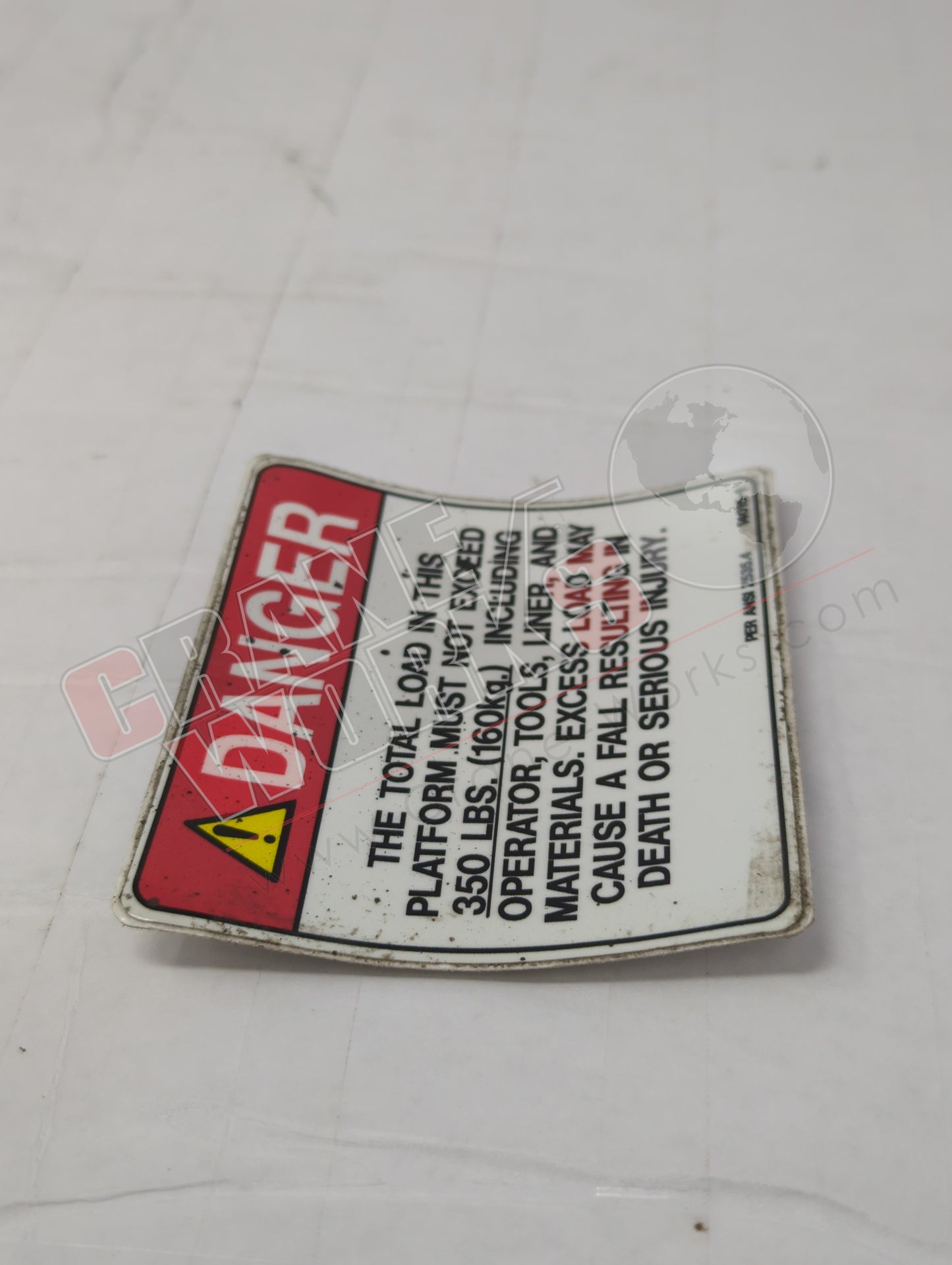 14015-1 | New Decal; Platfrom Cap 350Lbs