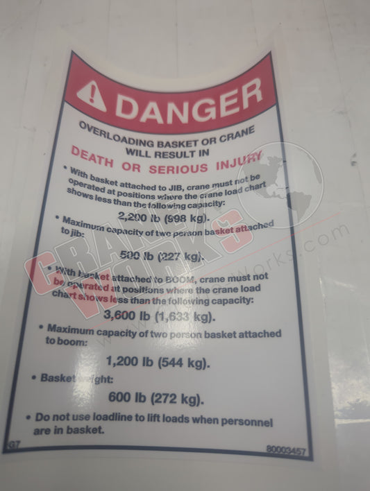 80003457 | New Decal - Danger Overloading Bucket