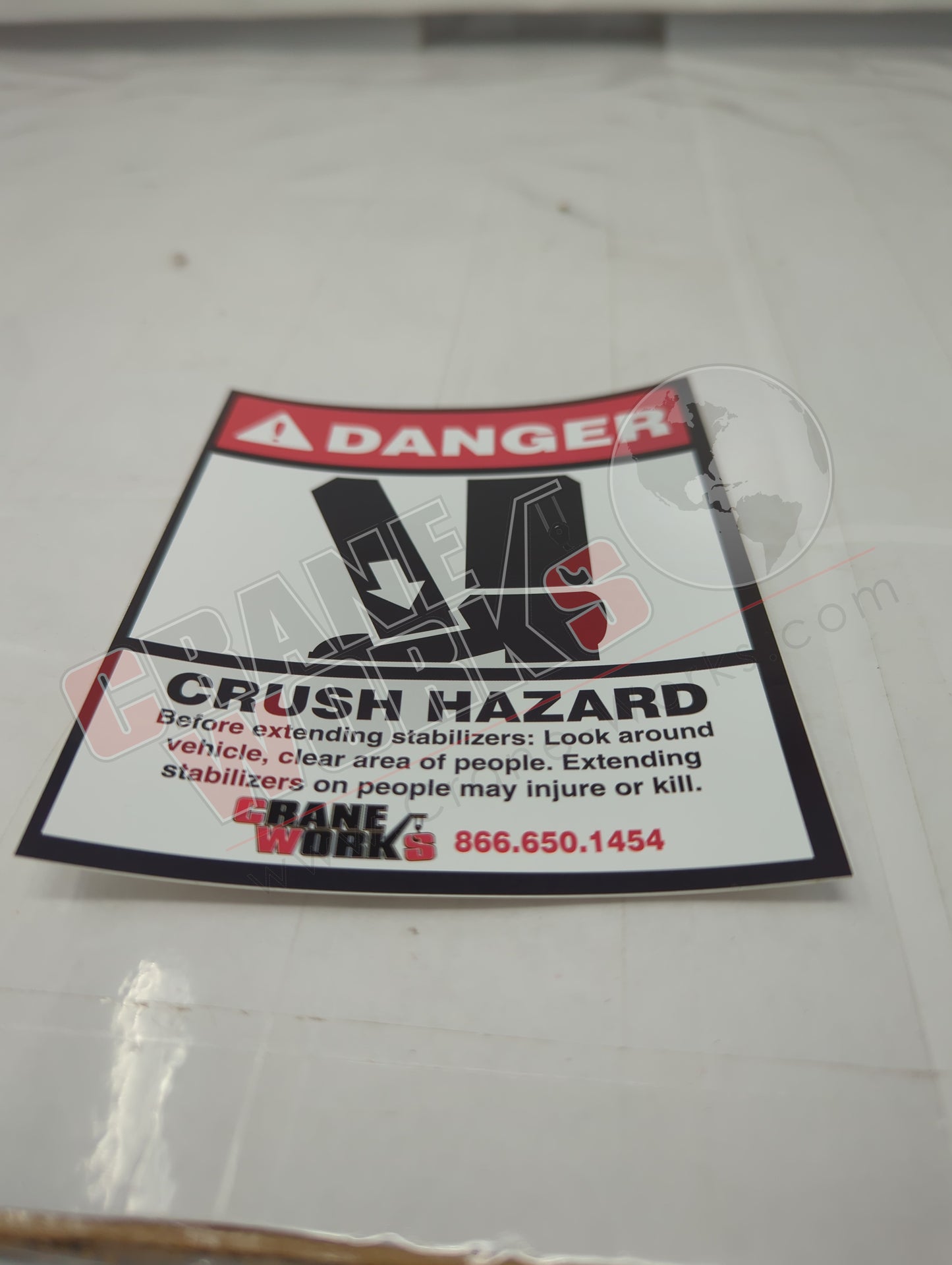 CRUSH HAZARD | New Decal, 4 X 5 Crush Hazard