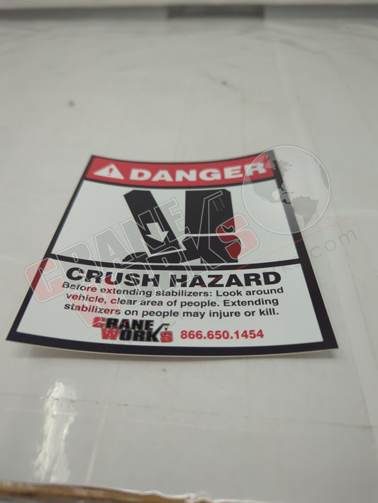 CRUSH HAZARD | New Decal, 4 X 5 Crush Hazard