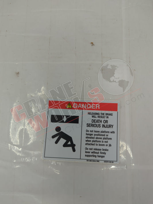 4000791.006 | New Decal; Danger Brake