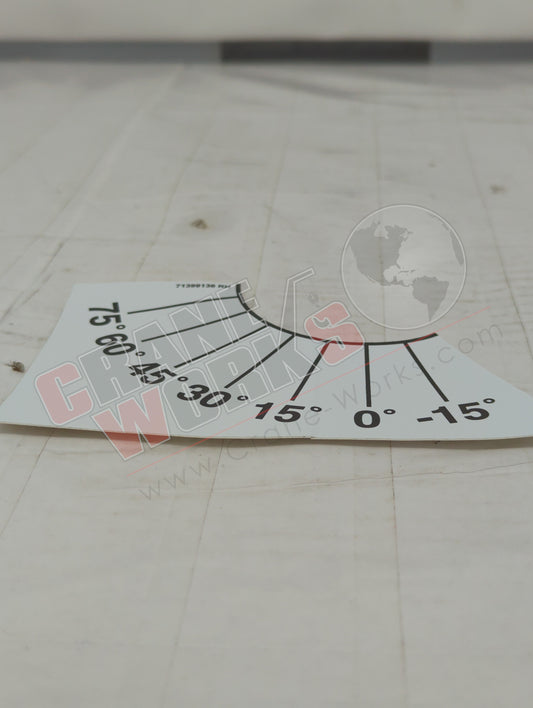 71399136 | New Decal, Angle Indicator - Rh