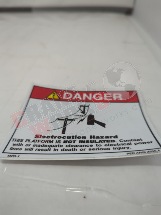 Picture of 14110-1, a  New Decal Electrocution Hazard.