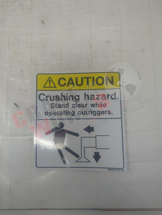 4000146.002 | New Stand Clear Caution O/R Decal