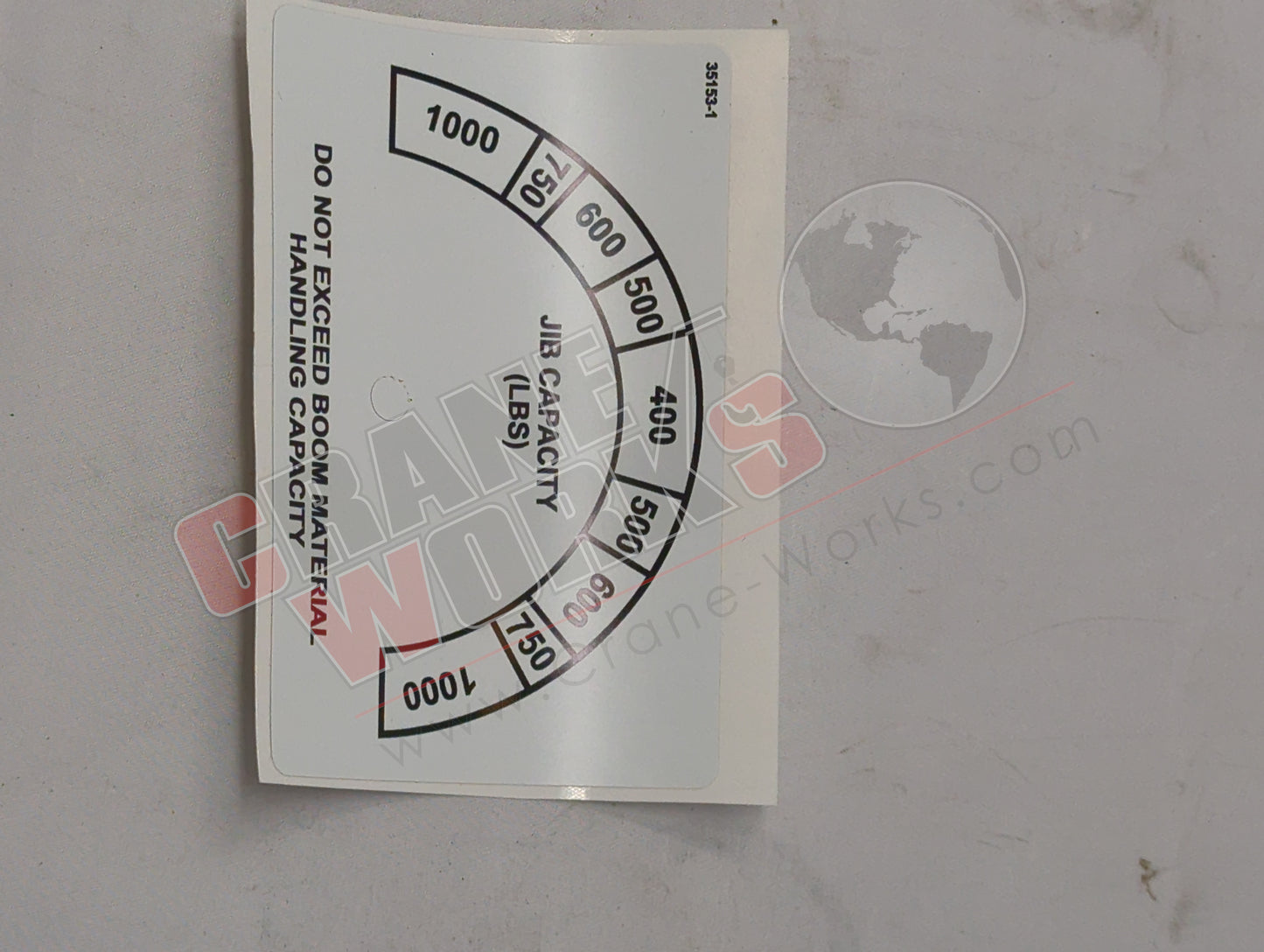 35153-1 | New Decal,Jib Capacity (Lbs)