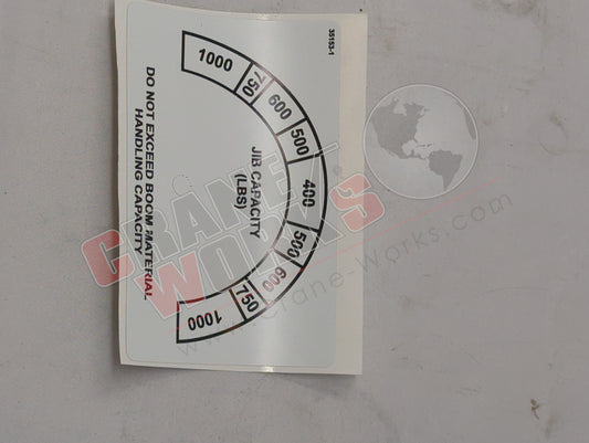 35153-1 | New Decal,Jib Capacity (Lbs)