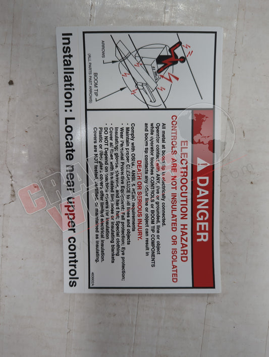 463602TU | New Decal Danger Control Continuity