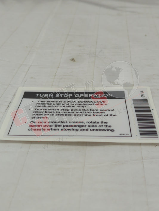 878110 | New Decal - Turn Stop Operation