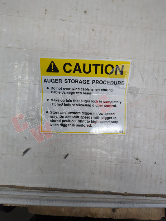 Picture of 74149TU, a  New Decal Caution (Auger Storage).
