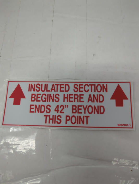 1007967-1 | New Decal, Insulated Section