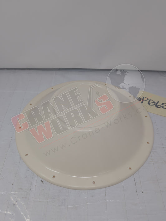 P065586 | New Round Cover Molded Plastic - White, Hi-Temp Polypr