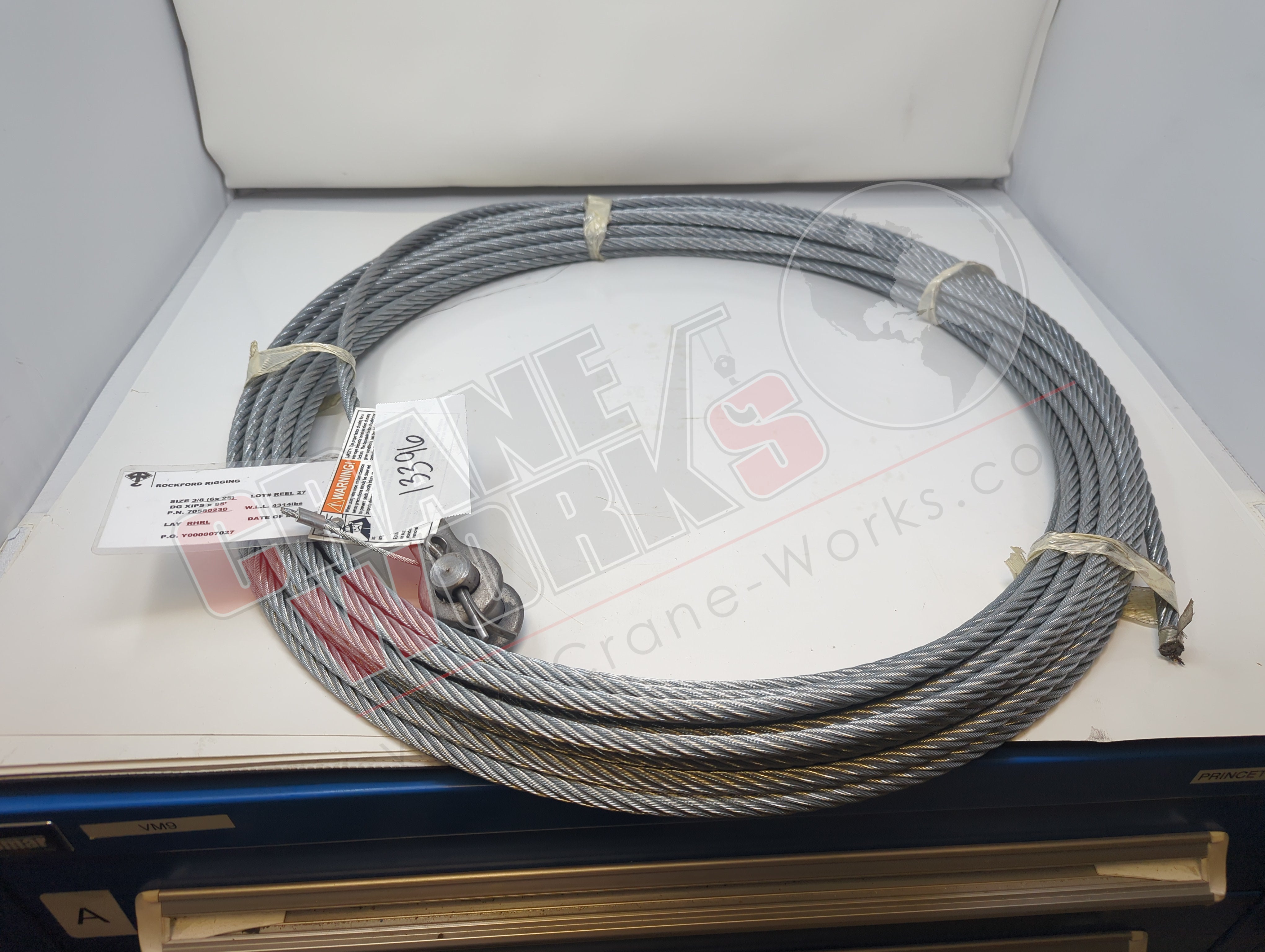 70580230 | New Wire Rope Asm-Galv.38 (6X25) X 85Ft Xips – CraneWorks