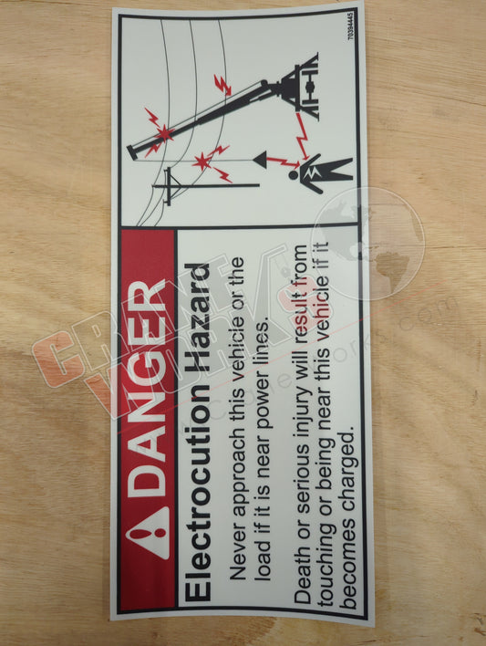 70394445 | New Decal - Danger Elec Hzd Lg Tele