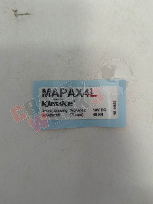 HE14852 | New Label, Reflok Mapax4