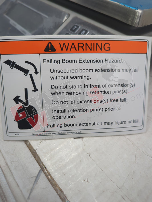 A14 | New Falling Boom Extreme Hazard