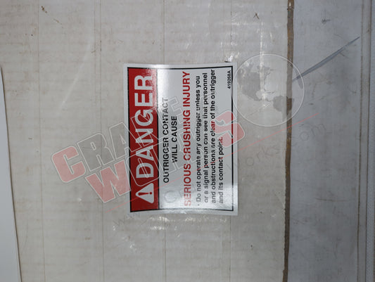 419268TU | New Decal Outrigger Do Not Operate