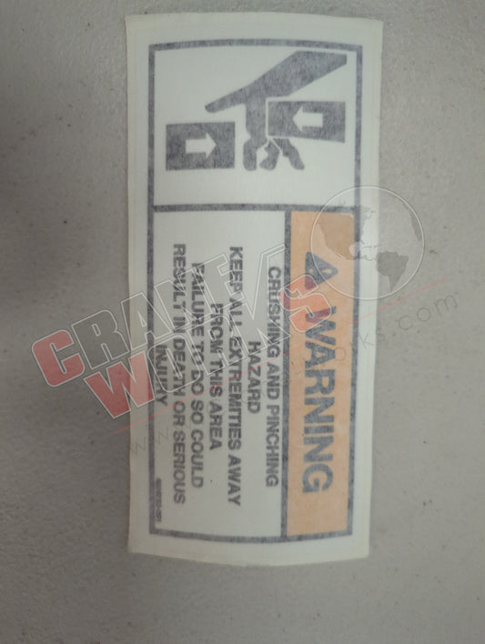 4000720.001 | New Decal; Warning Crush/Pinch