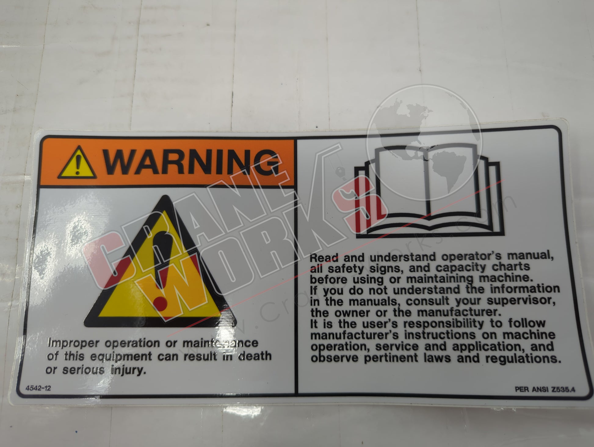 Picture of 4542-12, a  New Decal; Danger Qualified Operator.