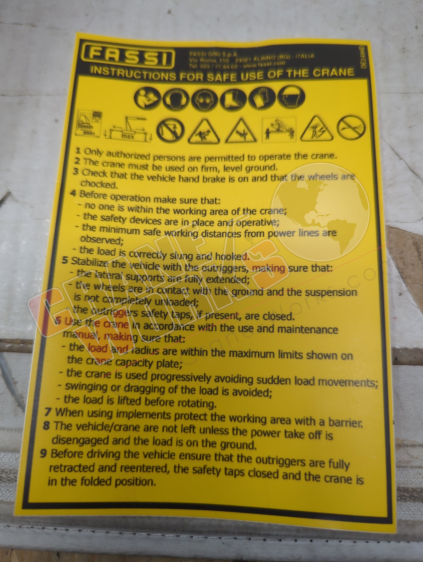 2499C | New Fassi Instructions