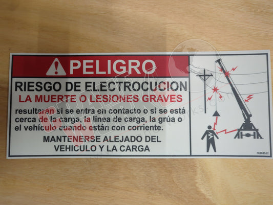 70393512 | New Decal-Danger Elec Hzd Lg Tele (Spanish)