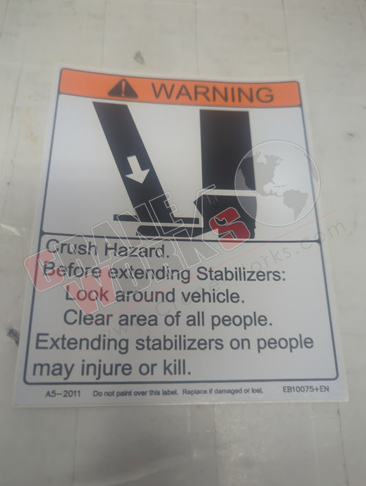 EB10075+EN | New Warning Decal - Crush Hazard