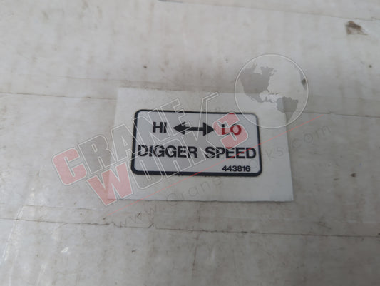 443816TU | New Decal Digger Speed