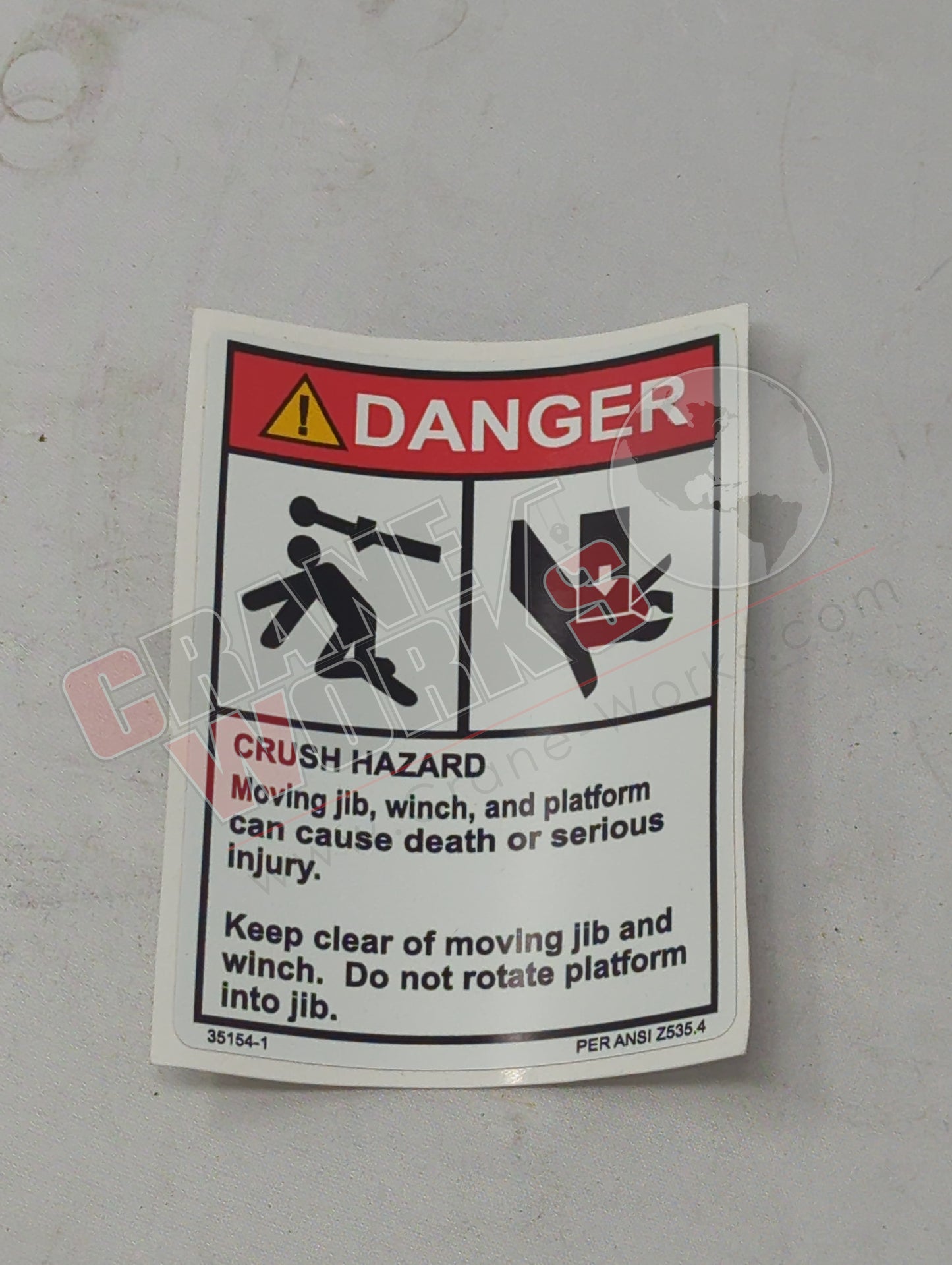 35154-1 | New Danger Moving Jib Decal
