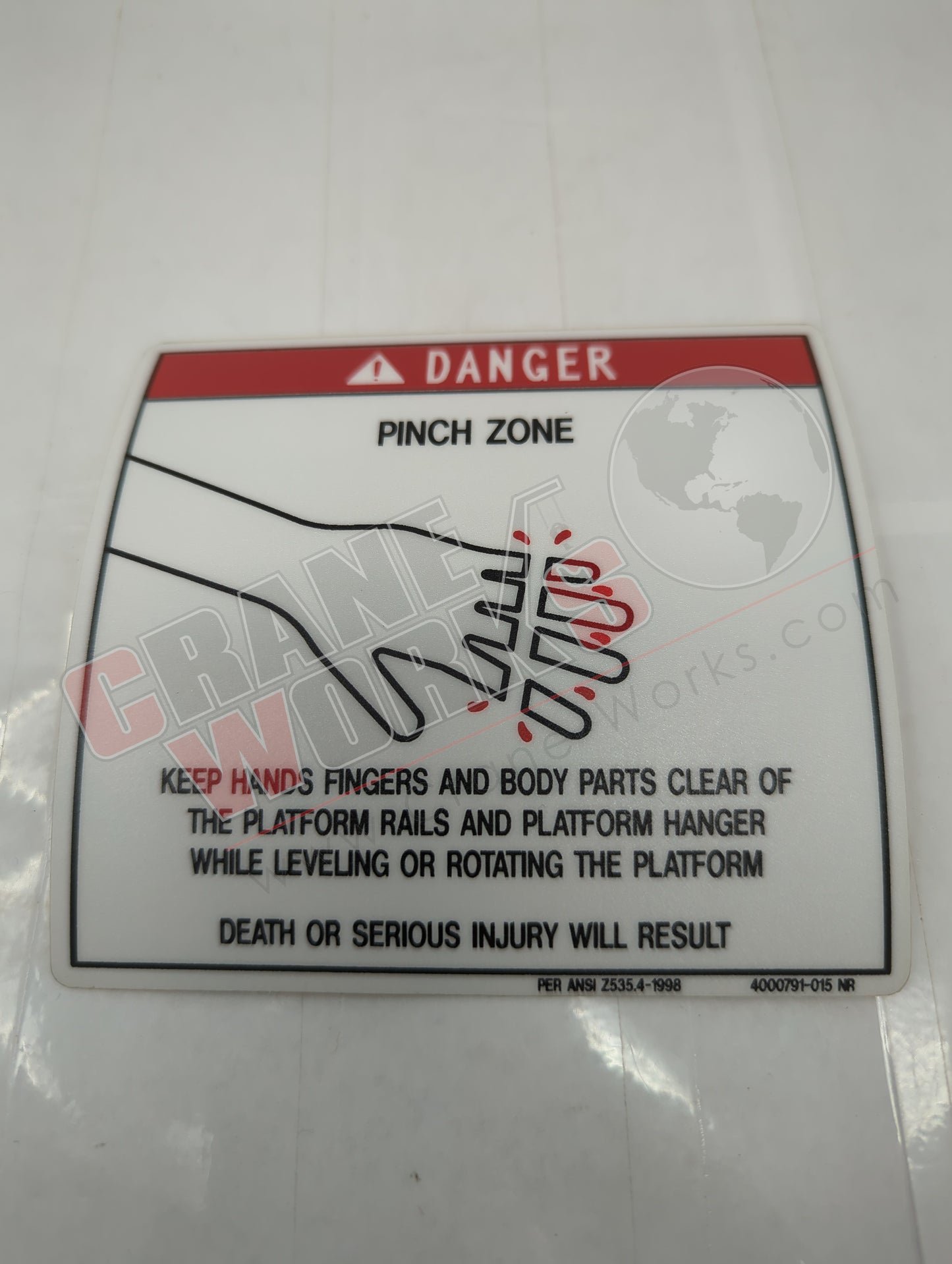 4000791.015 | New Danger Pinch Point Decal